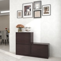 Kamiya Engineered Wood Shoe Rack In Columbian Walnut Finish