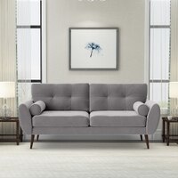Faro Velvet 3 Seater Sofa in Grey Colour