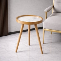 Marwood Round Table Large by De Maison Decor in Classical Design in White Finish