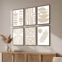 The Castle Decor Boho Abstract Botanical Wall Art Set of 6 Design 3 11x17 Inch
