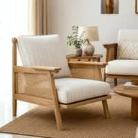 Editor One Seater Sofa Chair in Walnut Finish