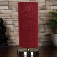 Maroon Jute table lamp with Steel Base -11