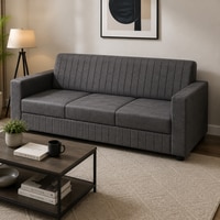 Serene 3 Seater Sofa In Leatherette Grey Color
