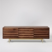 Katana Large Solid Wood Media Unit in Brown Colour