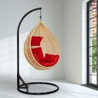 Rattan Egg Single Seater 6 Star Swing Chair Red