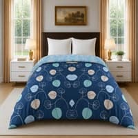 Blue Floral 300 GSM Cotton Double Bed Size Comforter from Threads