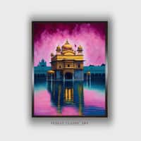 Golden Temple Canvas Wall Prints Canvas Wall Prints Set of 1 Multicolor Matte
