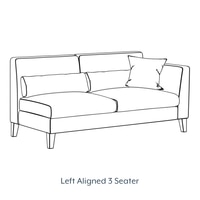 Lewis Sectional Sofa (Colour : Ash Grey Velvet, Cushion : Soft, Seating Capacity : Left Aligned 3 Seater)