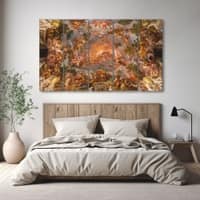 The Castle Decor Pietro Da Cortona Art Wall Painting Wooden Framed Digital Painting 27x48 Inch