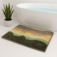 Luxe Home Canada Waves Microfiber Bath Mat (40x60 cm) Taupe