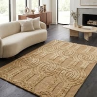 Jaipur Rugs Soft Modern Geometric Wool 5x8 Feet Medium Gold Hand Knotted Rug Carpet