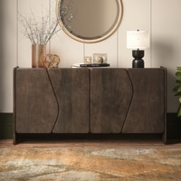 Koro Solid Wood Sideboard In Dark Chestnut Finish