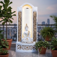 Slate Buddha White Fiber Glass Indoor Fountain
