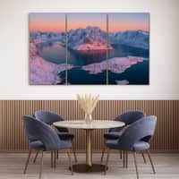Truss Purple Pink Pieces Sunrise Canvas Wall Prints Canvas Wall Prints Set of 3 Multicolor Matte