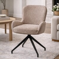 Hill Fabric Dining Chair in Beige Colour