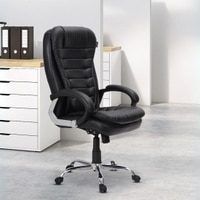 Ettorez Vanity Hb Premium Leatherette Chair In Black Colour
