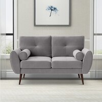 Faro Velvet 2 Seater Sofa in Grey Colour