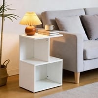 Shift Wood Side Table in White Colour