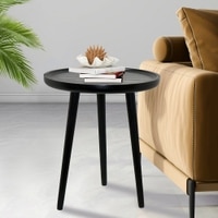 Metalsmith Solid Wood Side Table in Black Finish