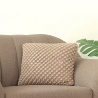 Popcorn Sandy Brown Knitted Cushion Cover  16X16 Inches