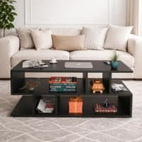 Spydercraft Zig Zag Modern Coffee Table in Black Finish