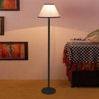 Carmelo Multicolour Fabric Shade Floor Lamp with Black Iron Base