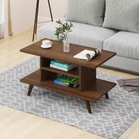 BLUEWUD Anatdol Standard Engineered Wood Coffee Center Sofa Tea, Teapoy Console Table for Sofa Set Living Room Home Hall Furniture (Brown Maple)