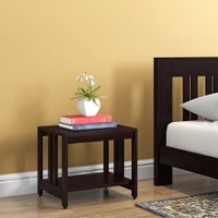 Beirut Solid Wood Bedside Table in Mahogany Finish