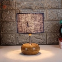 Harmony Blue jute & solid wood table lamp