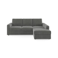 Apollo Compact Sofa (Colour : Ash Grey Velvet, Cushion : Hard, Back Type : Regular, Seating Capacity : Right Aligned 2 Seater + Right Aligned Chaise)
