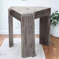 Avina Sheesham Wood End Table / Tea Table in Rustic Grey Matte Finish