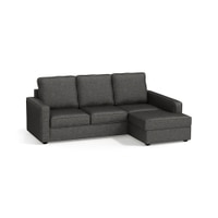 Apollo Sofa (Colour : Steel, Cushion : Hard, Back Type : High Back, Seating Capacity : Right Aligned 2 Seater + Right Aligned Chaise + Ottoman)