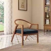 Hayworth Lounge Chair in Sea Port Blue Velvet Colour