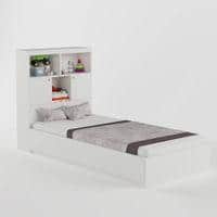 Ironhide Engineered Wood Box Storage Bed in White Colour
