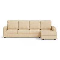 Apollo Sofa (Colour : Pearl, Cushion : Soft, Back Type : High Back, Seating Capacity : Right Aligned 3 Seater + Right Aligned Chaise + Ottoman)