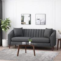 Mid Century Fabric Sofa (Dark Grey)