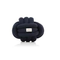 Knotty Combed Cotton Knitted Decorative Oxford Blue Knot Pillow 7 x 7 Inches