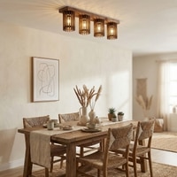 Ventus Brown Solid Wood Ceiling Light
