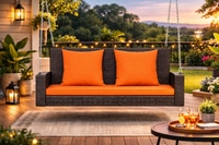 Carry Bird Wicker Patio Furniture Outdoor Balcony Swings In Brown Colour