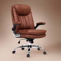 Kepler Brooks Kingsbury Premium Leatherette Office Desk Chair in Tan Colour