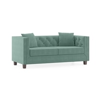 Windsor Luxe 2 Seater Fabric Sofa in Dusty Turquoise Velvet Colour