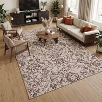 Neulooms Handloom Knotted Reversible Flatweave Area Rug Chocolate Brown or Ivory 6x9