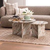 Drift Marble Coffee Table In Creem Finish