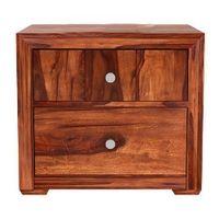 Titus Solid Wood Bedside Table in Honey finish