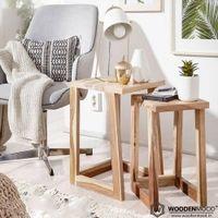 Jaydee Solid Wood Nested Tables - Set of 2