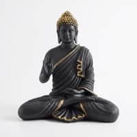 Devotional Blessing Buddha Statue in 24 Inch in Black and Gold Colour