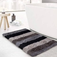 Evangeline Grey Solid Natural Fiber 24x16 inches Anti-Skid Bath Mat