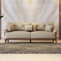 Veronica 3 Seater Fabric Sofa in Honey Beige Colour