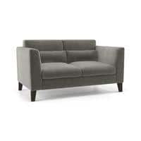 Lewis 2 Seater Fabric Sofa in Ash Grey Velvet Colour
