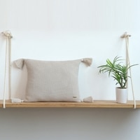 Mini Moss Knit Pale Whisper Cotton Cushion Cover 16X16  Inches